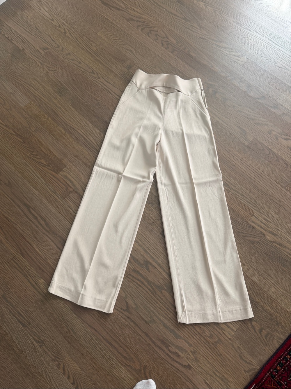 Zara Wide-Leg Cream High-Rise Pants